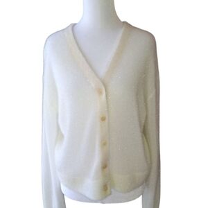 Tory Burch Ivory Button-Front Cardigan